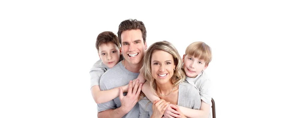 A happy family of four