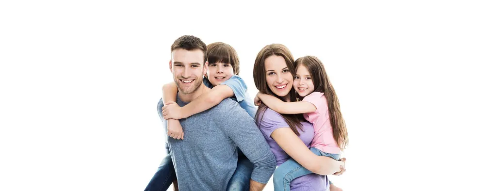 A family posing together