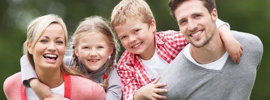 A family laughing together