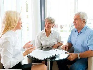 Agents meeting with clients